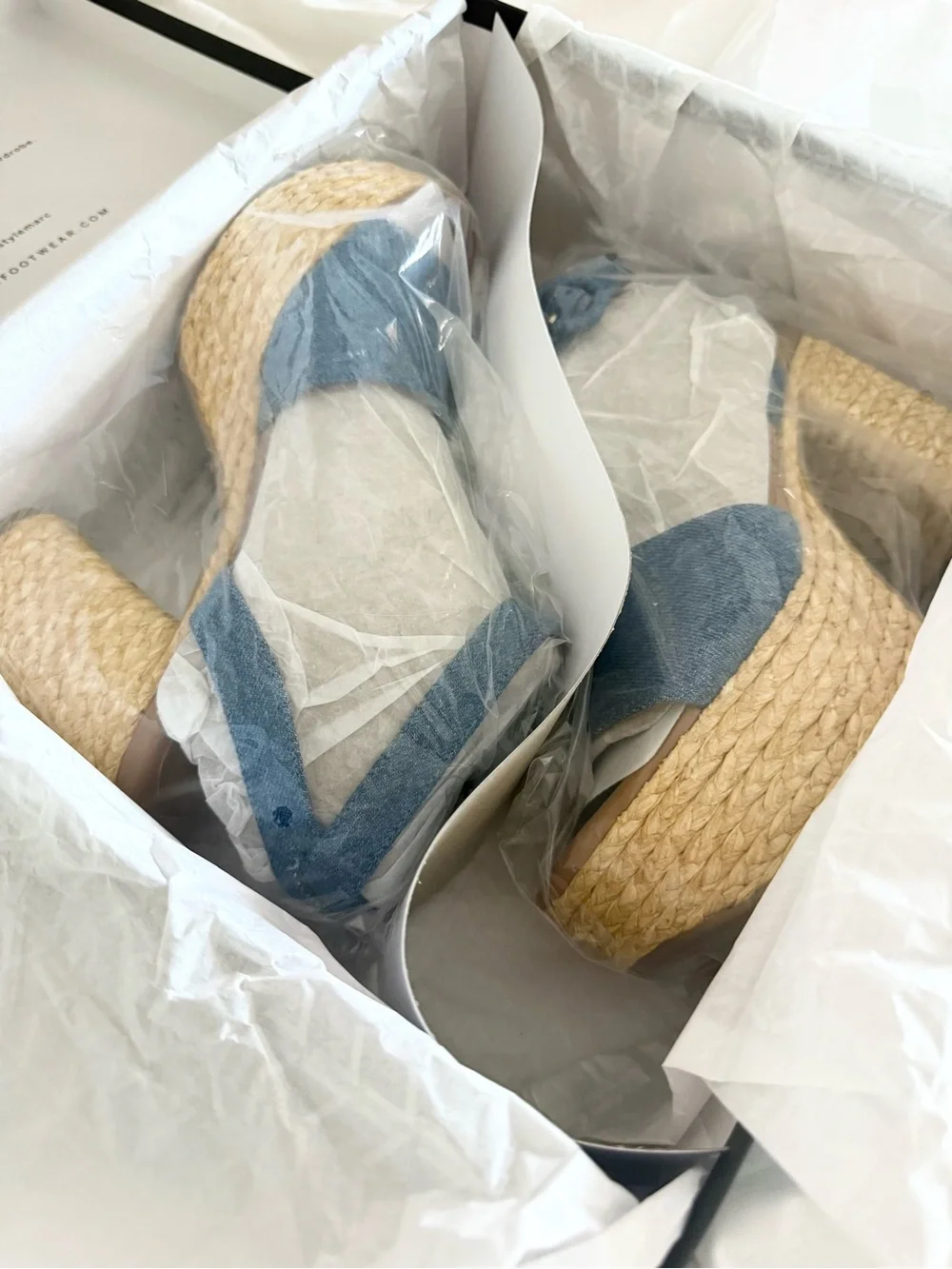 Marc Fisher Denim Blue Espadrille Platform Sandals